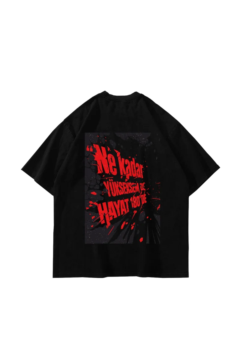 Sansar Salvo Baskılı Oversize Unisex Siyah Tshirt