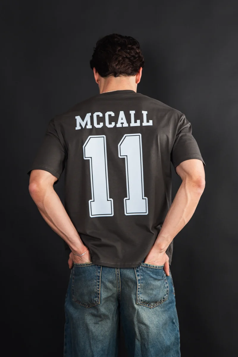 Mccall Baskılı Oversize Unisex Haki Tshirt