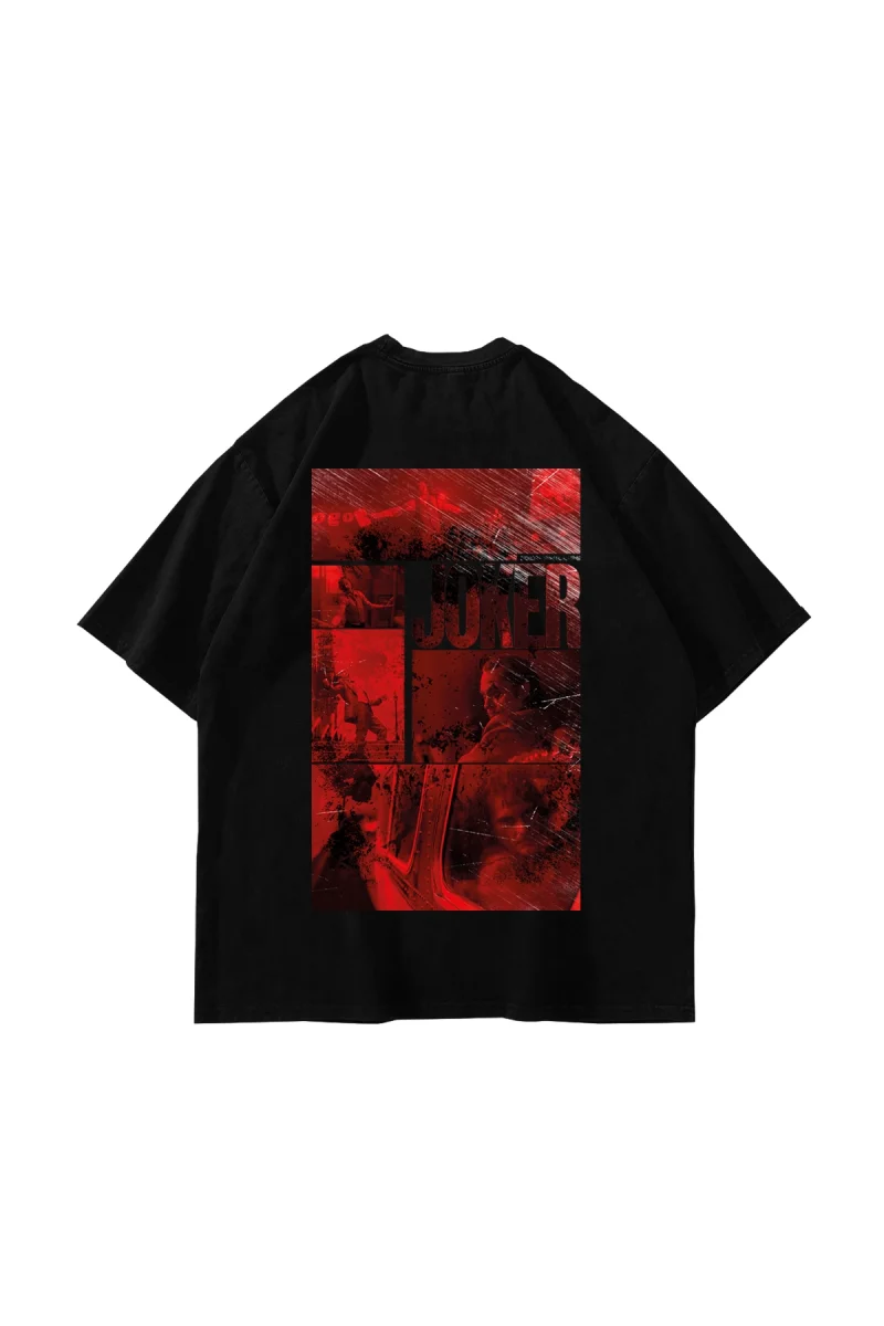 Jkr Red Baskılı Oversize Unisex Siyah Tshirt