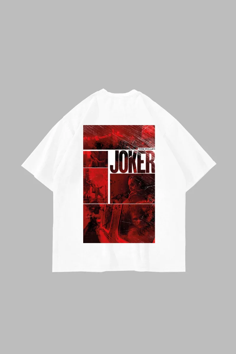 Jkr Red Baskılı Oversize Unisex Beyaz Tshirt