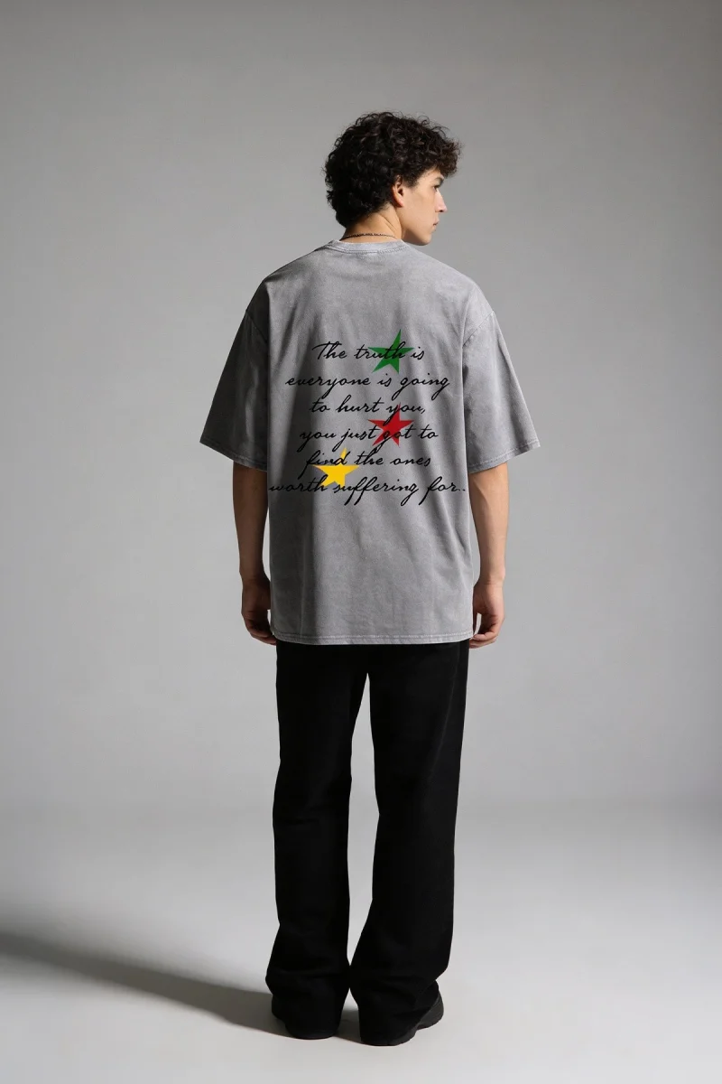 Bob Marley Baskılı Oversize Unisex Yıkamalı Beyaz Tshirt