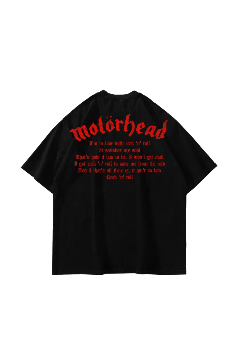 Motörhead Baskılı Oversize Unisex Siyah Tshirt
