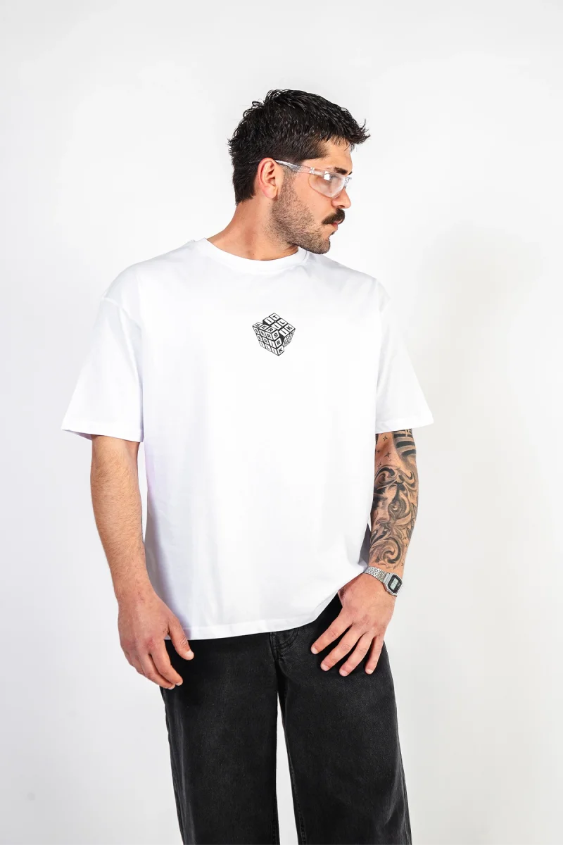 Serserilik Baskılı Oversize Unisex Beyaz Tshirt