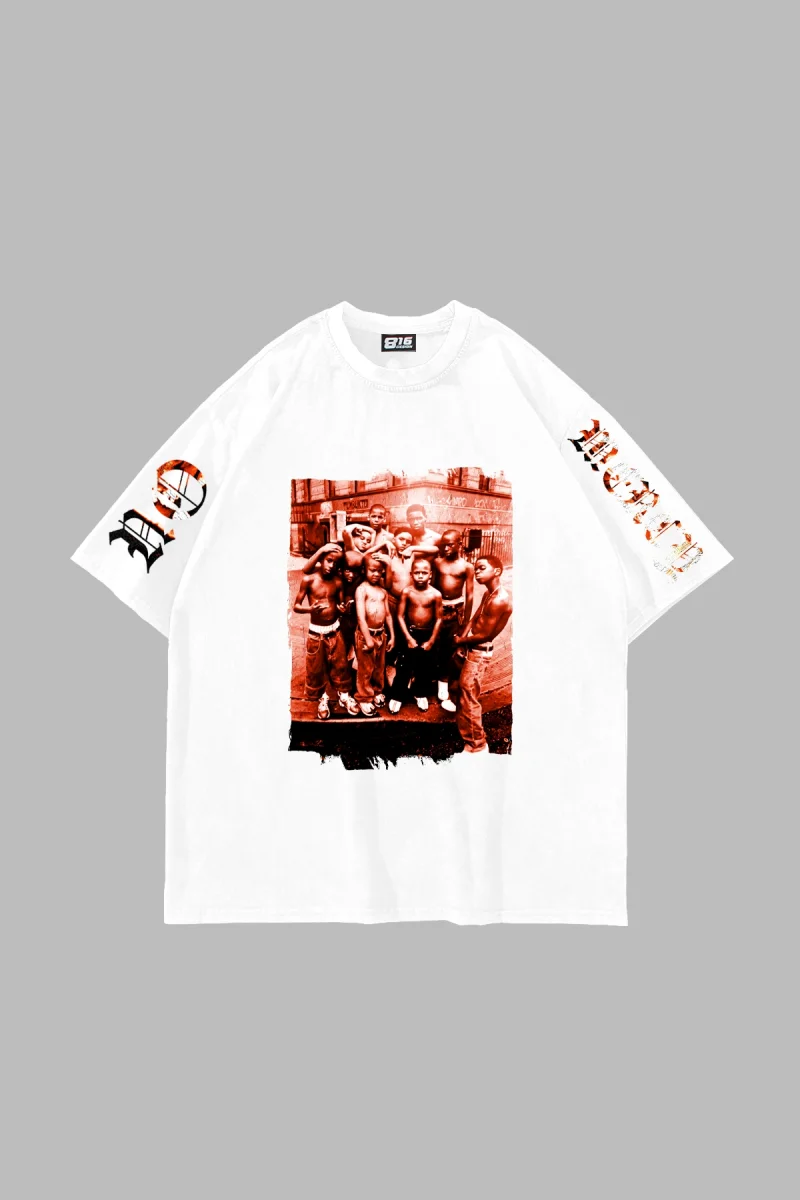 No Mercy Baskılı Oversize Unisex Beyaz Tshirt