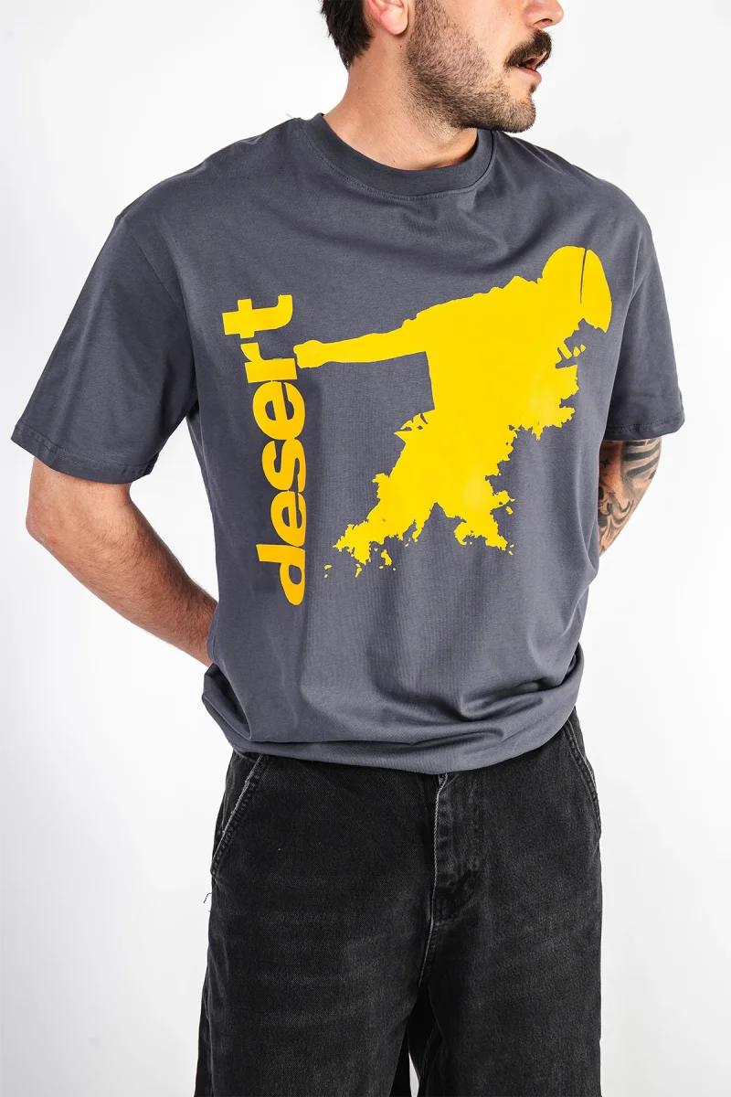 Desert Baskılı Oversize Unisex Füme Tshirt