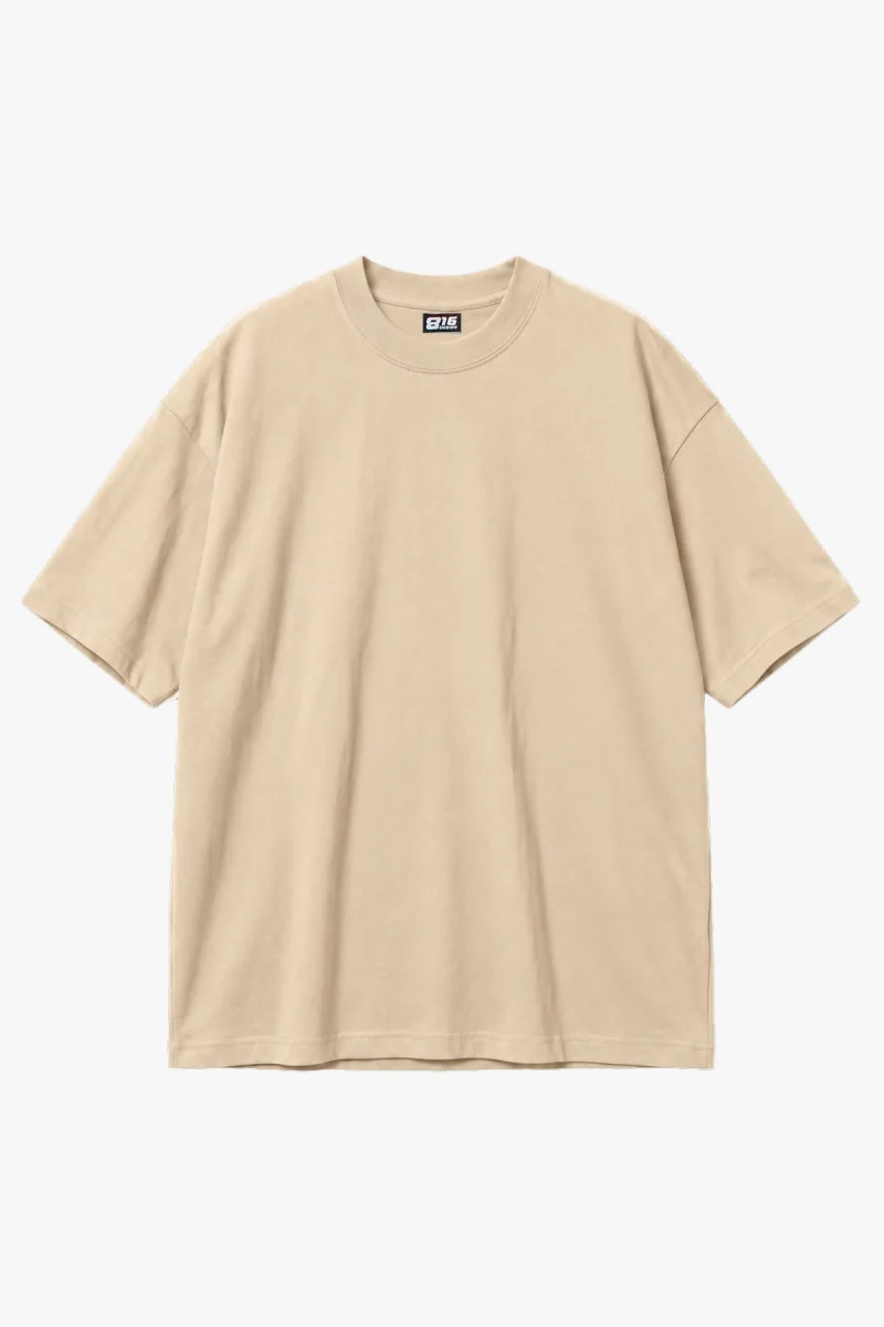 816 Design Bej Basic Premium Oversize Tshirt