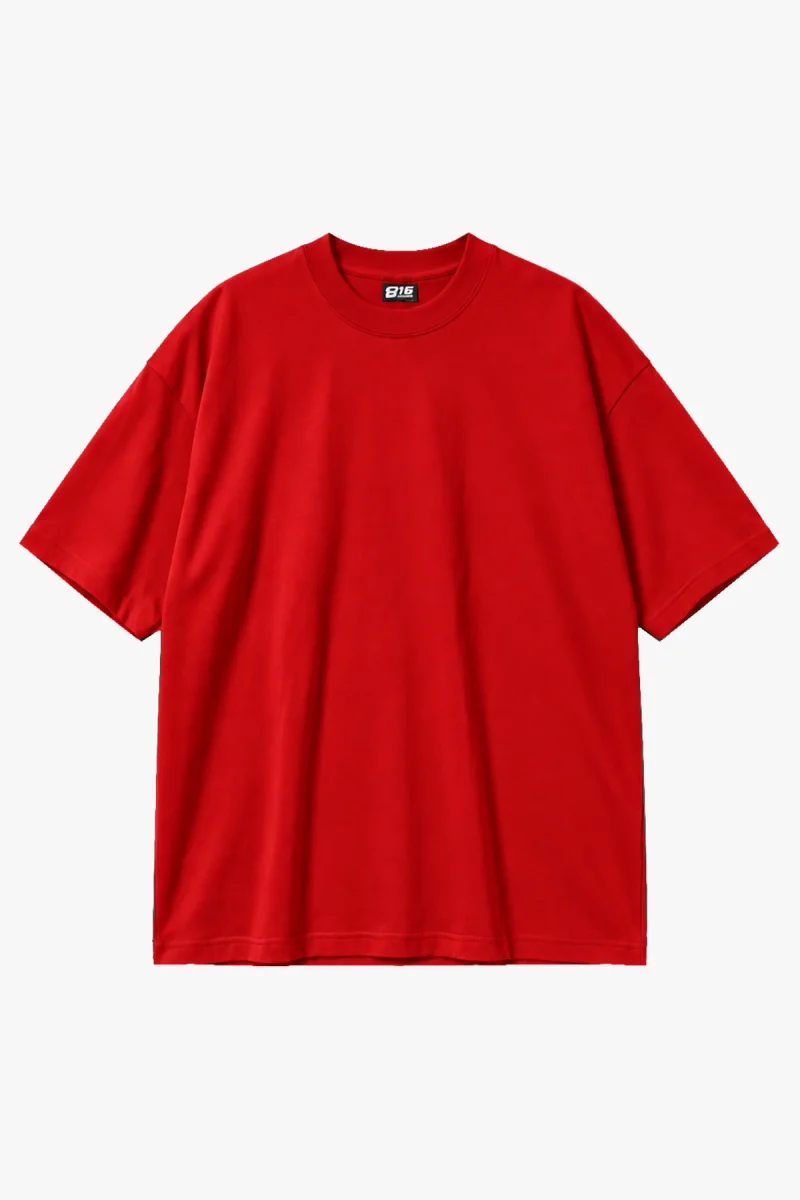 816 Design Kırmızı Basic Premium Oversize Tshirt