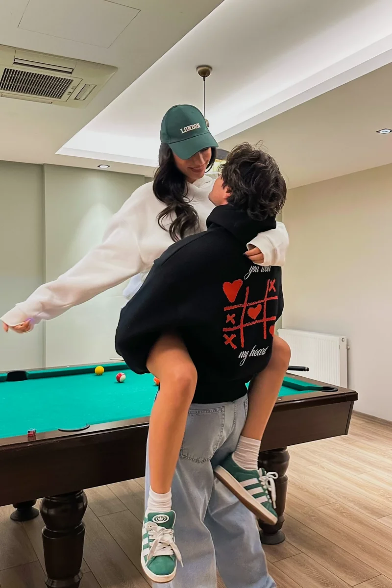 816 Locked Baskılı Oversize Unisex Siyah Hoodie