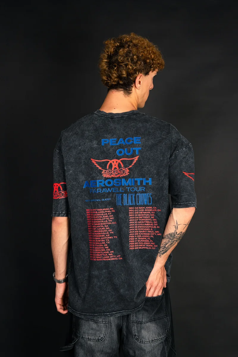 Aerosmith Peace Out Farewell Tour Vintage Yıkamalı Oversize Tişört