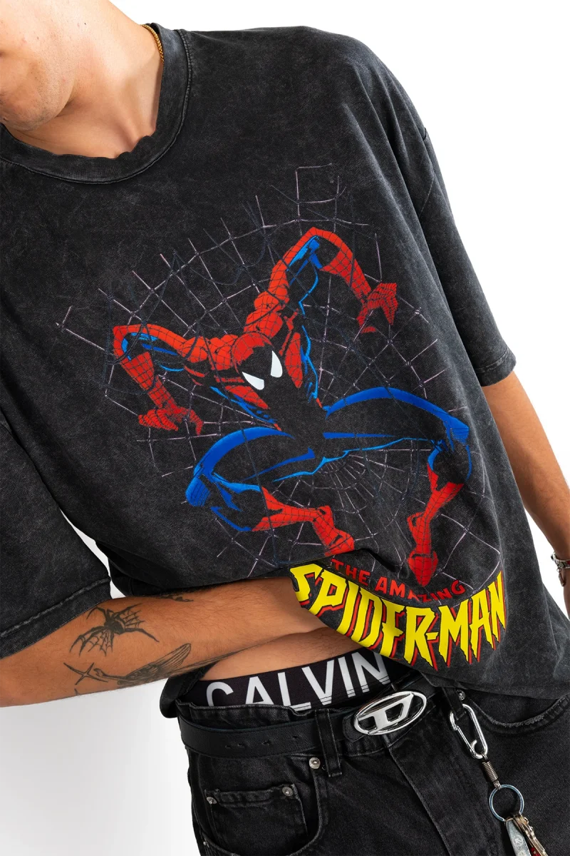 Amazing Graphic Baskılı Yıkamalı Siyah Oversize Unisex Tshirt