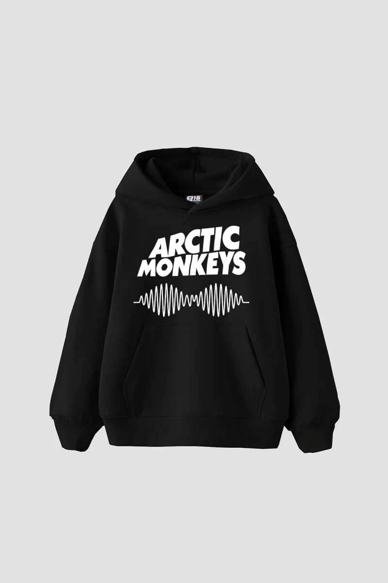Arctic Monkeys Baskılı Oversize Unisex Siyah Hoodie