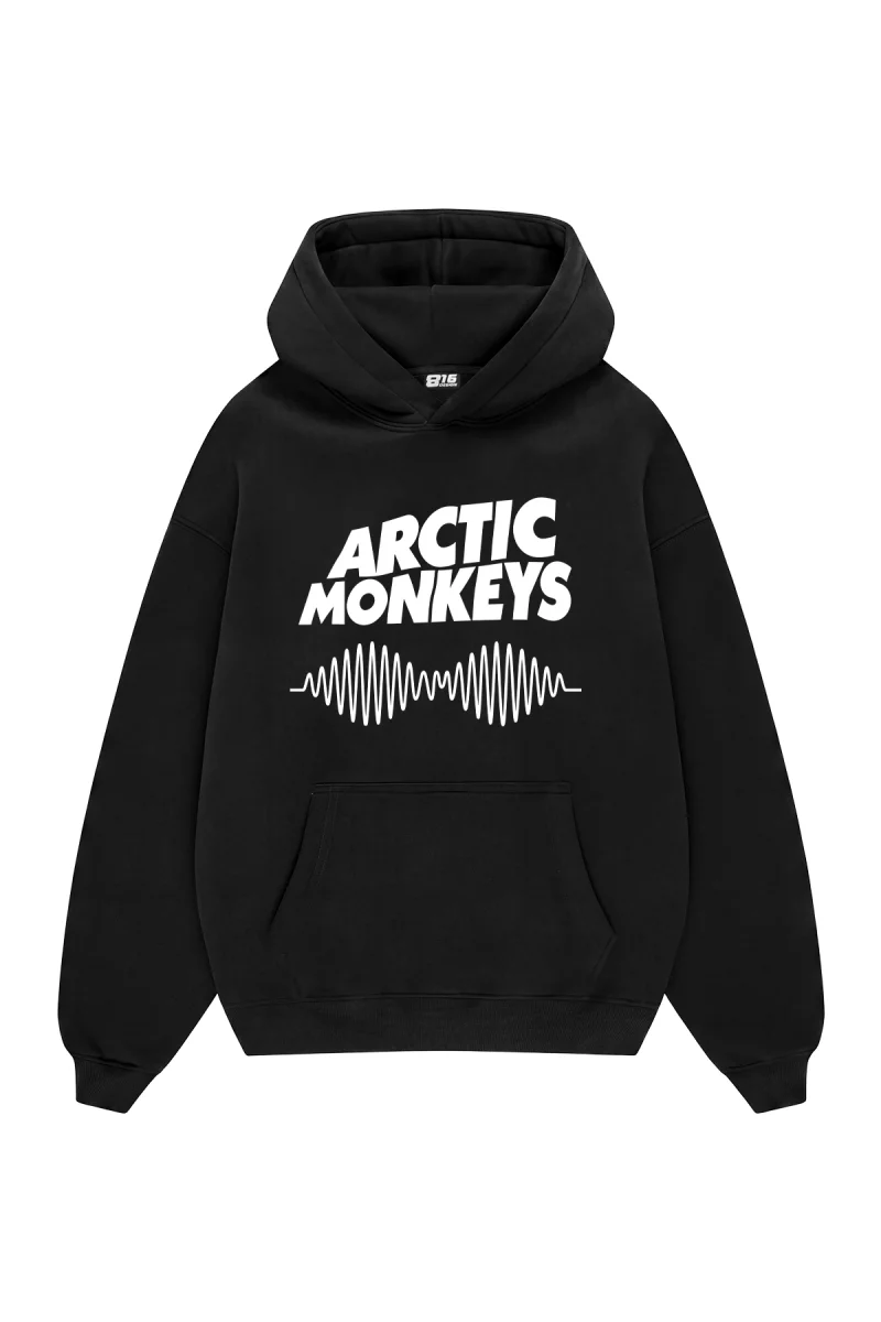 Arctic Monkeys Baskılı Oversize Unisex Siyah Hoodie