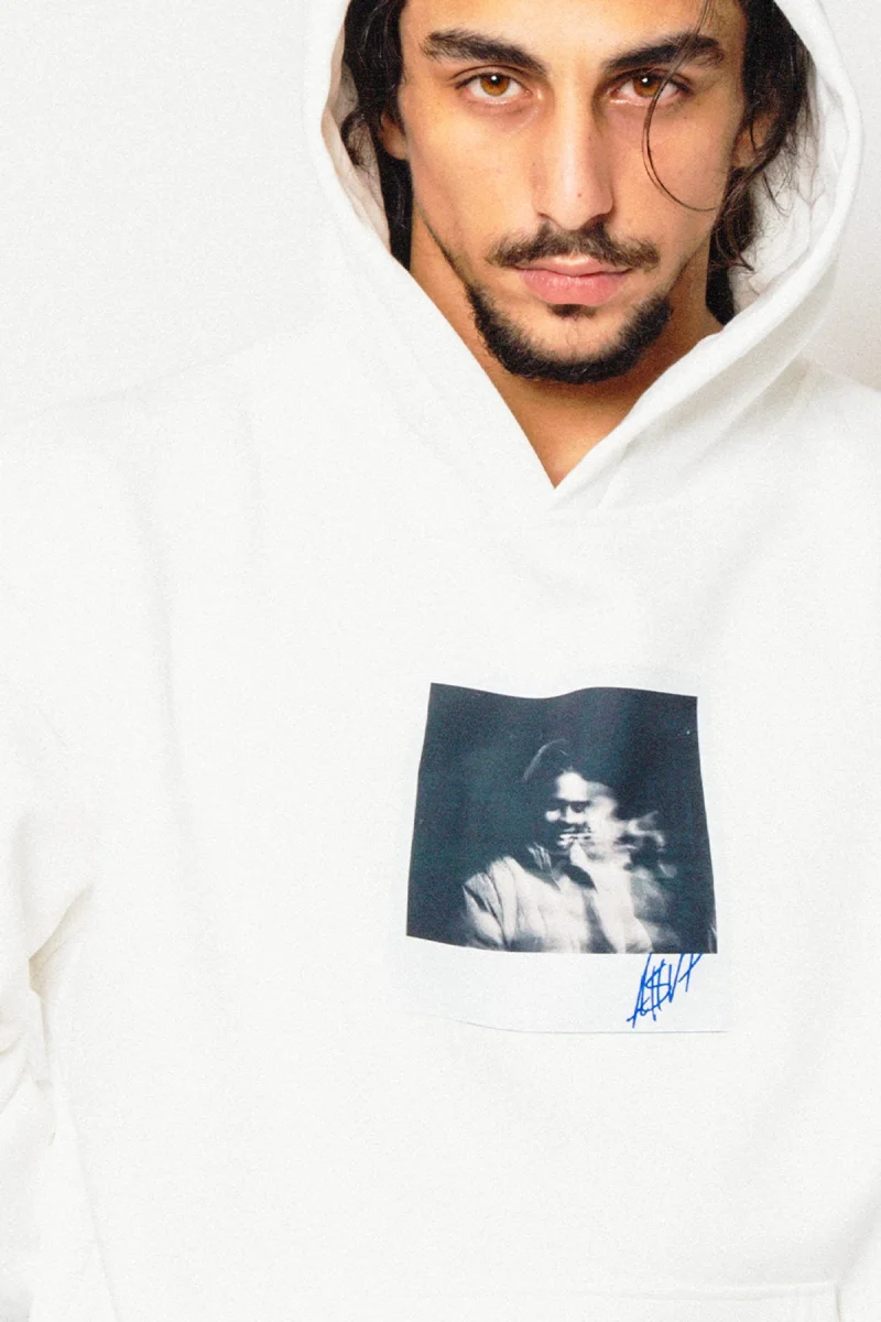 Asap Rocky Baskılı Oversize Unisex Premium Beyaz Hoodie