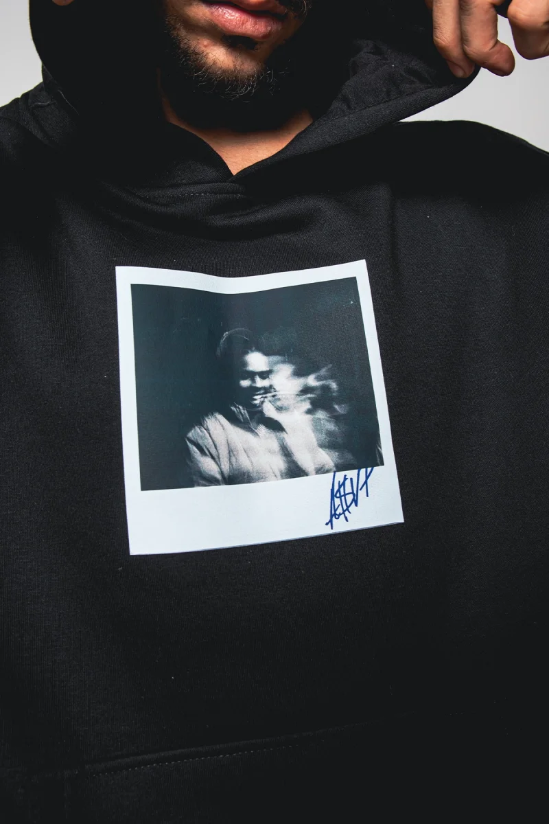 Asap Rocky Baskılı Oversize Unisex Premium Siyah Hoodie