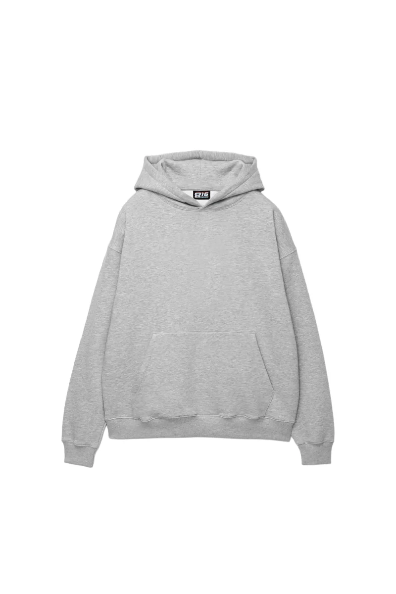 Özel Tasarım Basic Oversize Unisex Açık Gri Hoodie