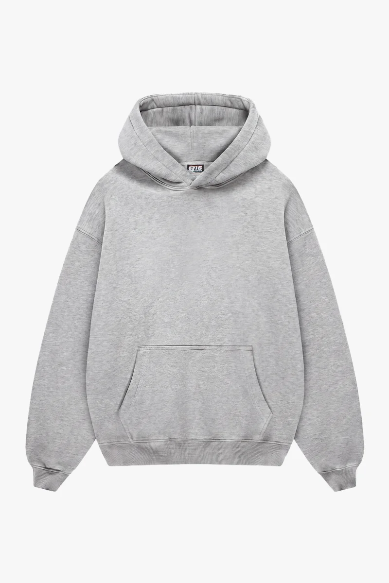 Basic Oversize Unisex Açık Gri Hoodie