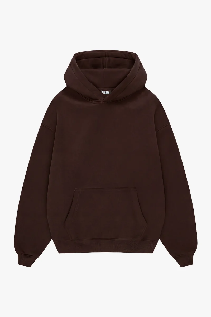 Basic Oversize Unisex Kahverengi Hoodie