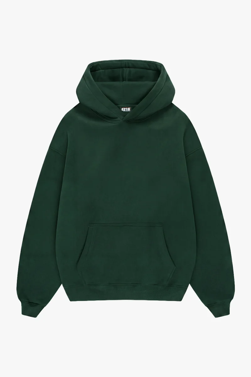 Basic Oversize Unisex Koyu Yeşil Hoodie