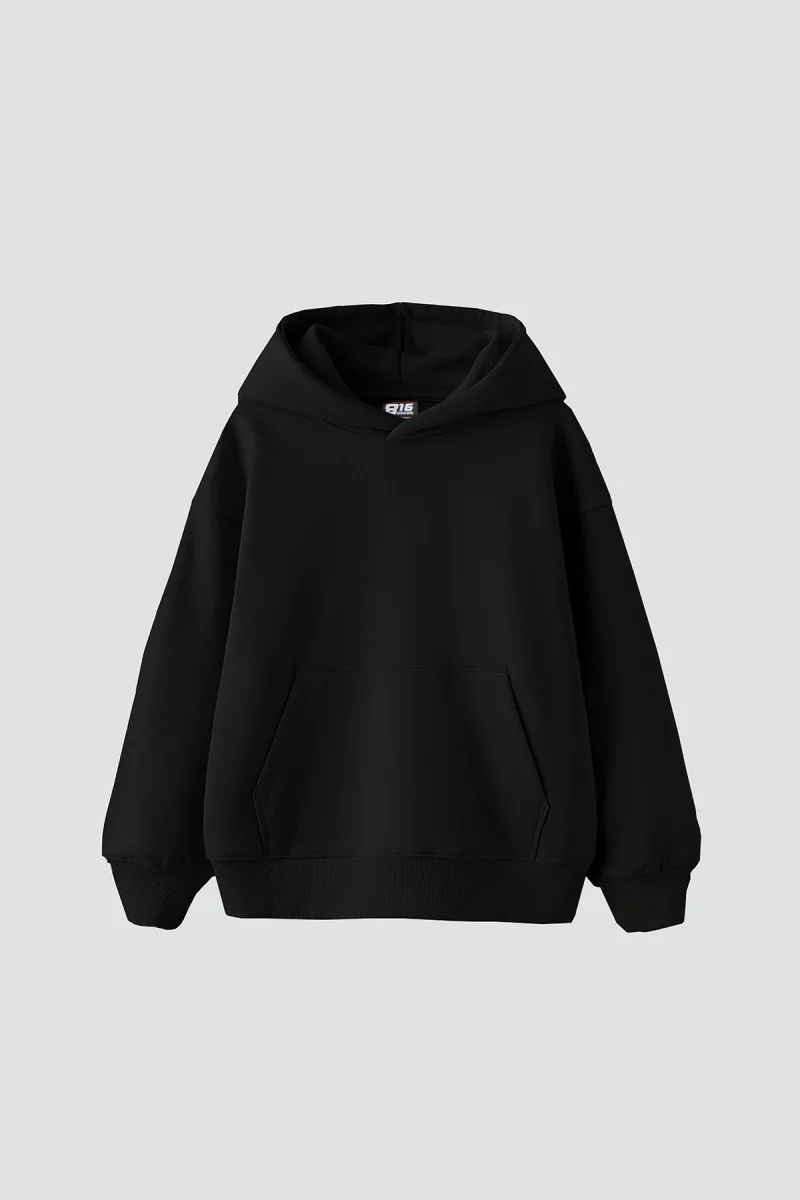 Özel Tasarım Basic Oversize Unisex Siyah Hoodie