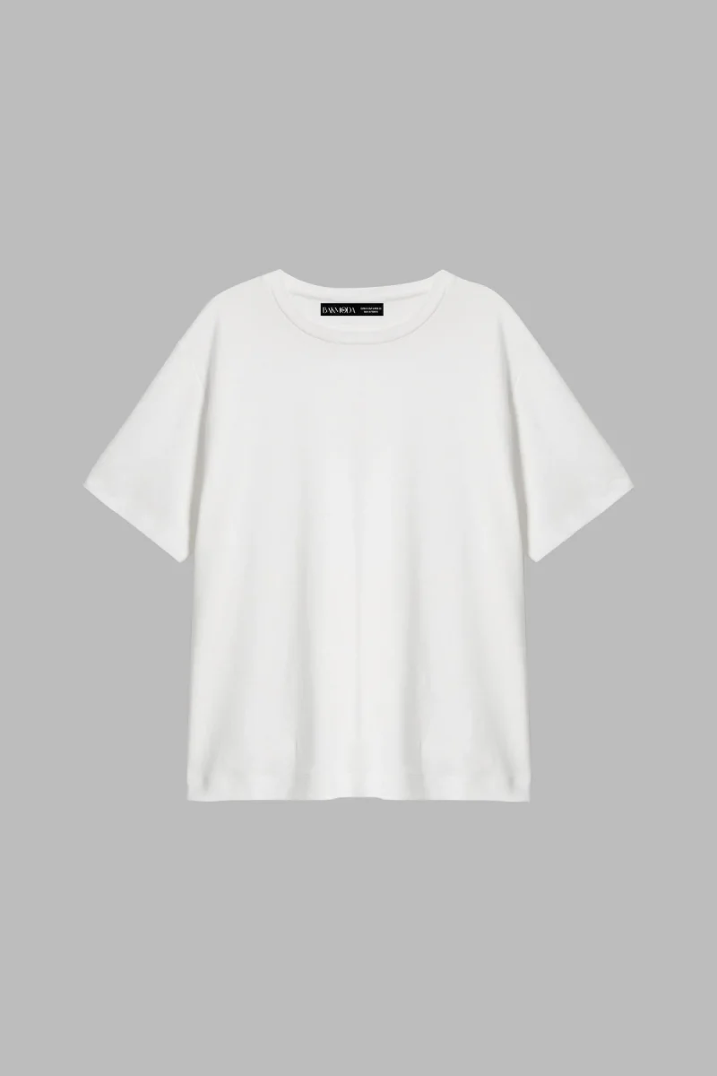 Basic Relaxed Fit Beyaz Kadın Tshirt