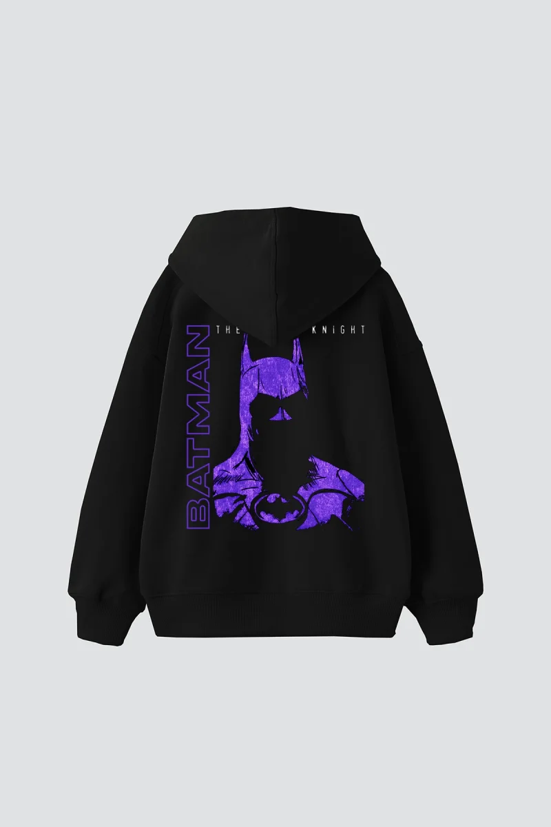 Bat Yarasa Baskılı Oversize Unisex Siyah Hoodie