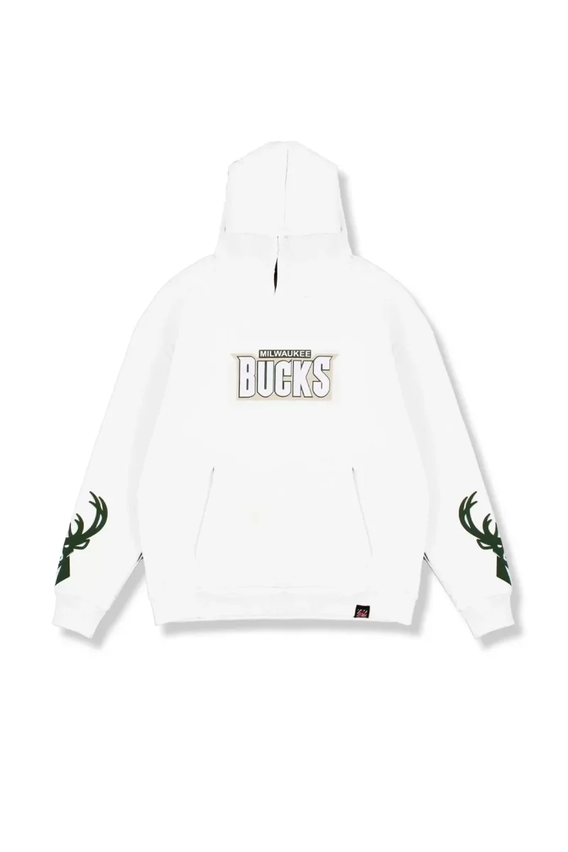 Bucks Sırt Baskılı Ekru Oversize Unisex Hoodie