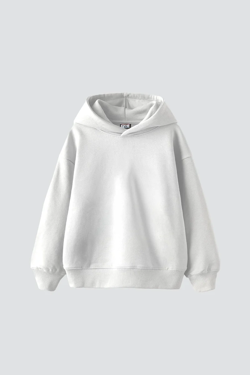 Cepsiz Basic Kapüşonlu Oversize Beyaz Hoodie