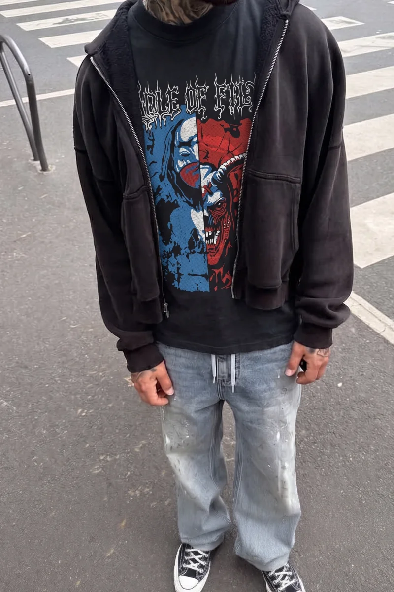 Cradle Of Filth Baskılı Siyah Oversize Tshirt