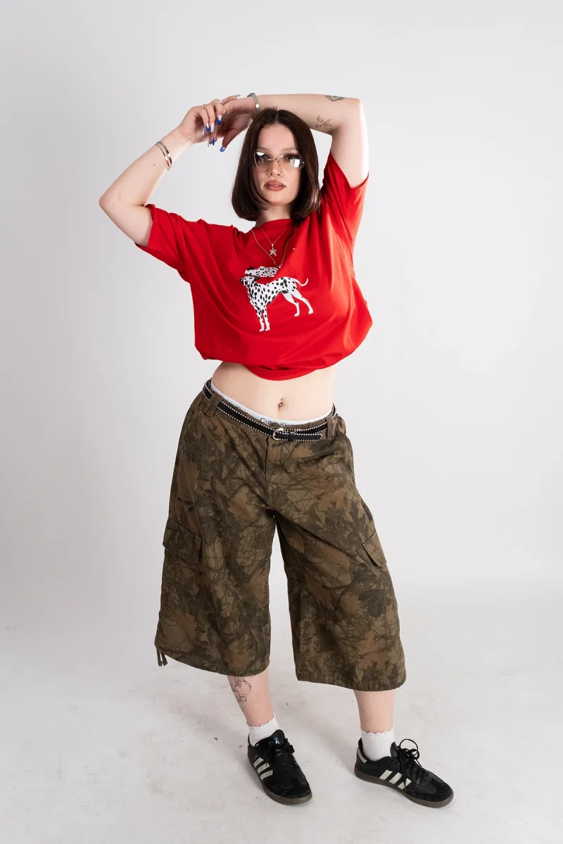 Dalmaçyalı Grafik Baskılı Oversize Unisex Kırmızı Tshirt