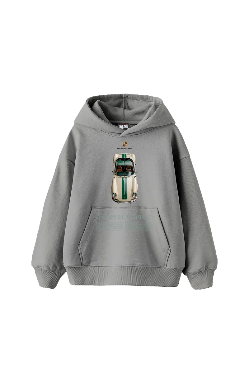 Forever Classic Baskılı Oversize Unisex Gri Hoodie