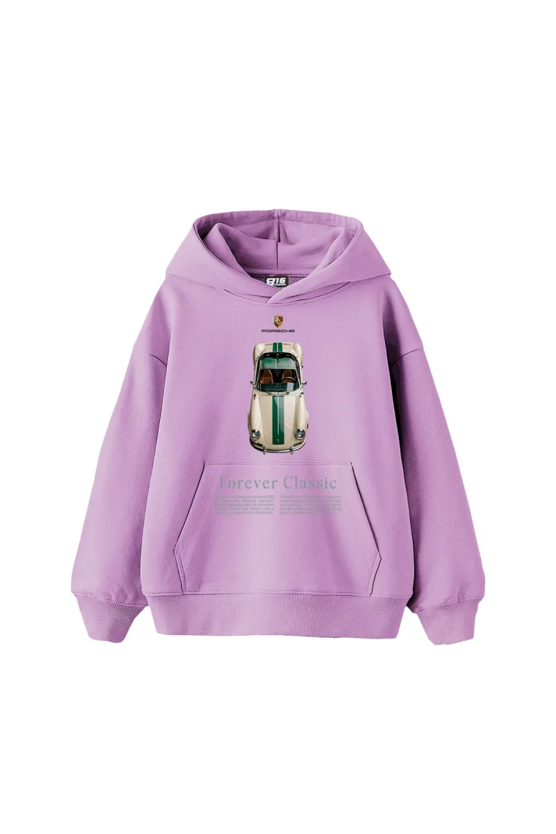 Forever Classic Baskılı Oversize Unisex Mor Hoodie