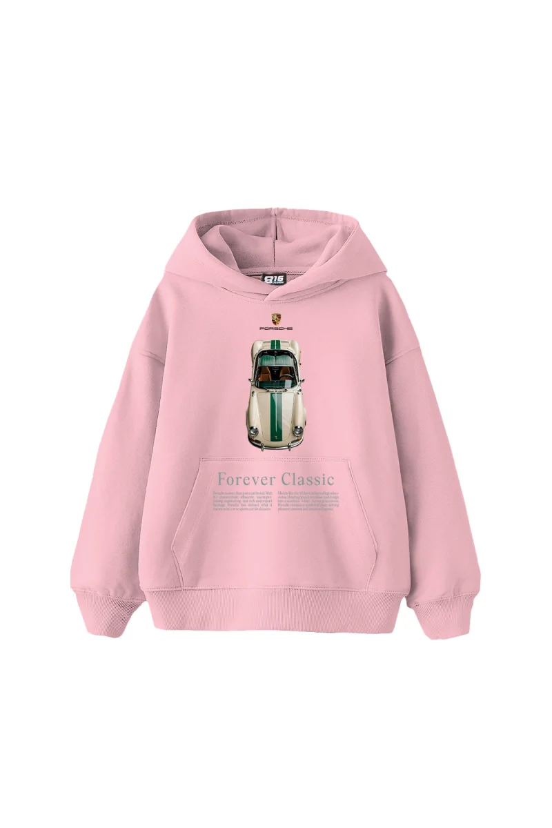 Forever Classic Baskılı Oversize Unisex Pembe Hoodie