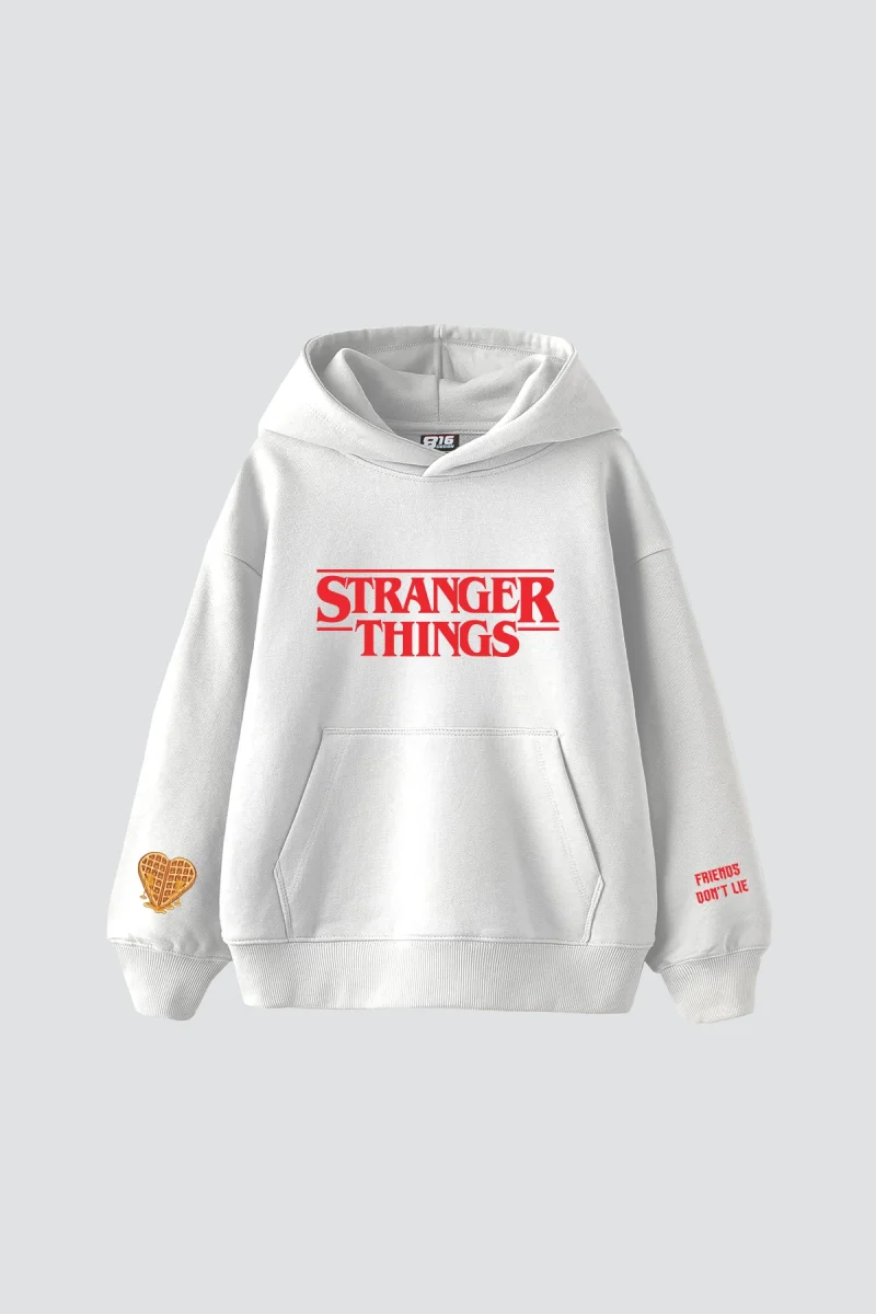 Friends Dont Lie Baskılı Oversize Unisex Beyaz Hoodie