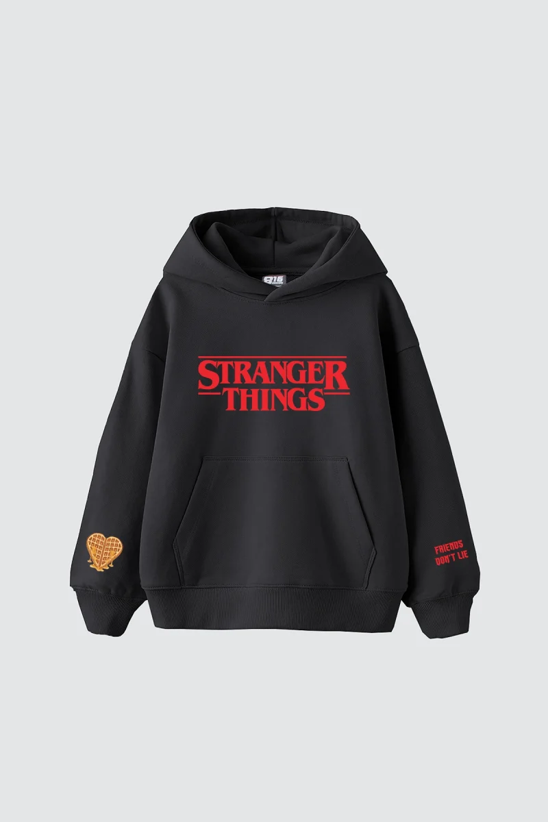 Friends Dont Lie Baskılı Oversize Unisex Füme Hoodie