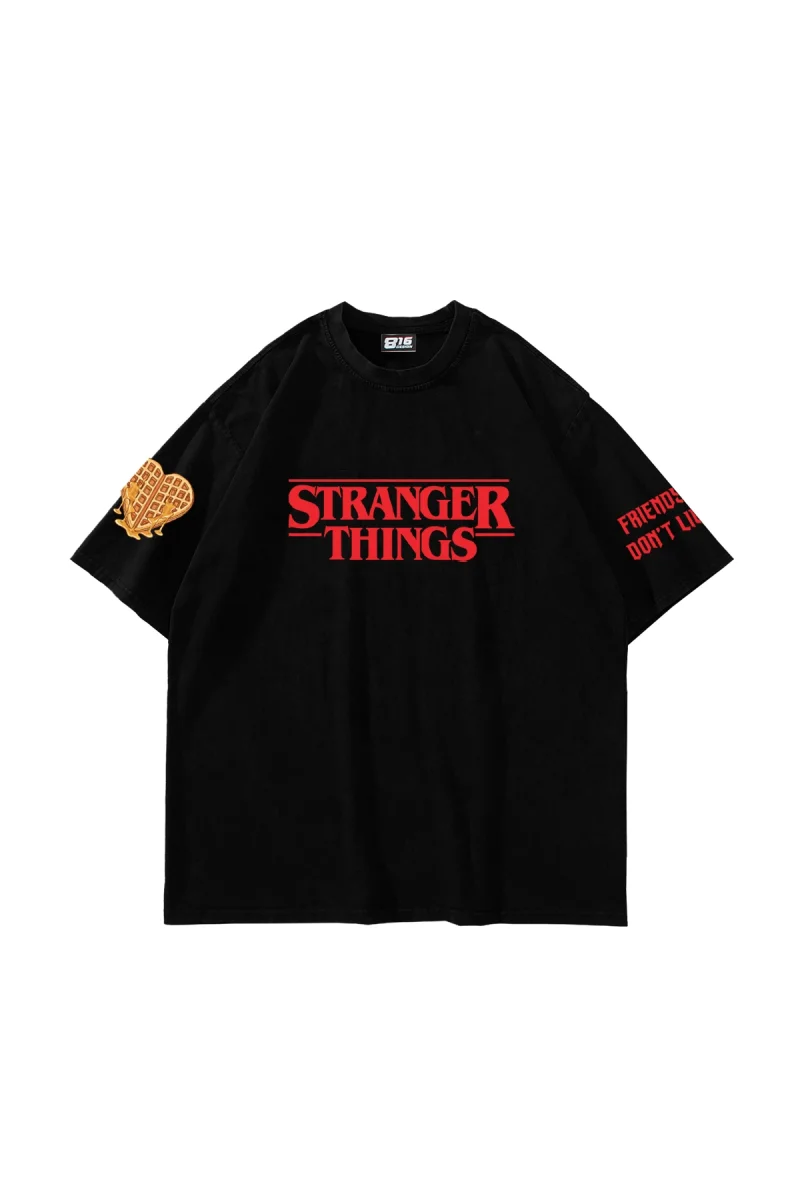 Friends Dont Lie Baskılı Oversize Unisex Siyah Tshirt