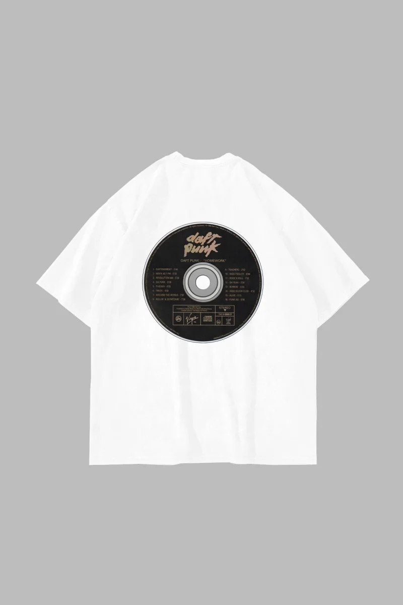 Homework Baskılı Oversize Unisex Premium Beyaz Tshirt