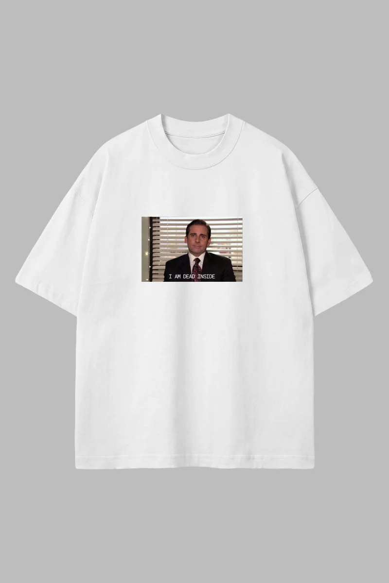I Am Dead Inside Baskılı Beyaz Oversize Unisex Tshirt