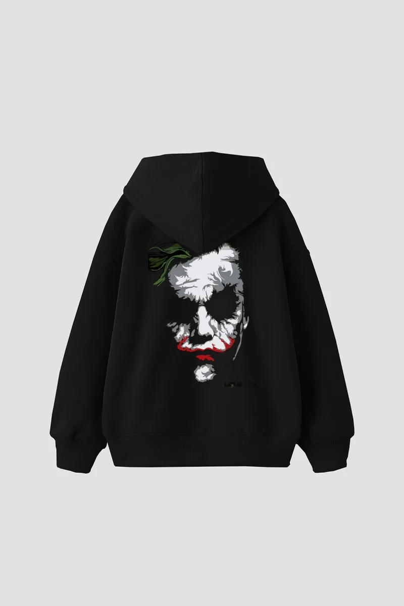 Jkr Sırt Baskılı Oversize Unisex Siyah Hoodie