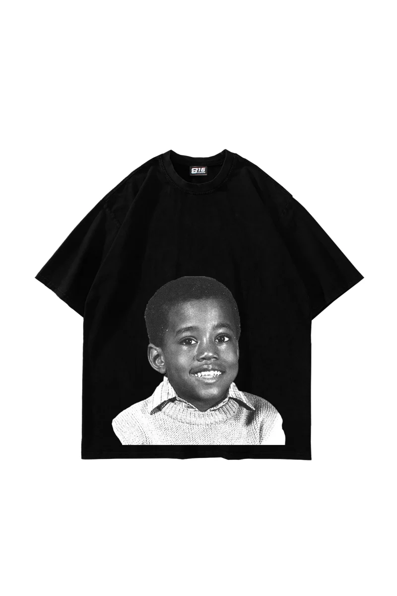 Kanye West Baskılı Oversize Unisex Siyah Tshirt