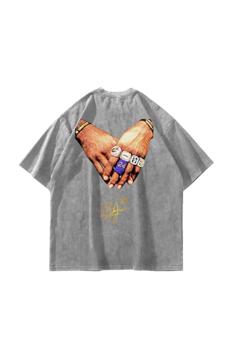 Lebron James Baskılı Oversize Unisex Yıkamalı Beyaz Tshirt