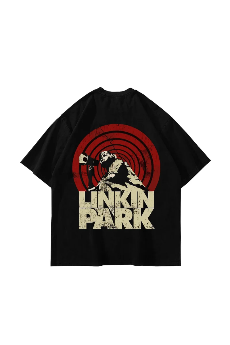 Linkin Park Baskılı Oversize Siyah Tshirt