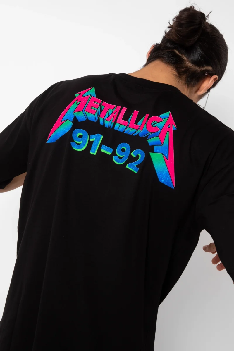 Metallica Skull Baskılı 24/1 Oversize Unisex Siyah Tshirt