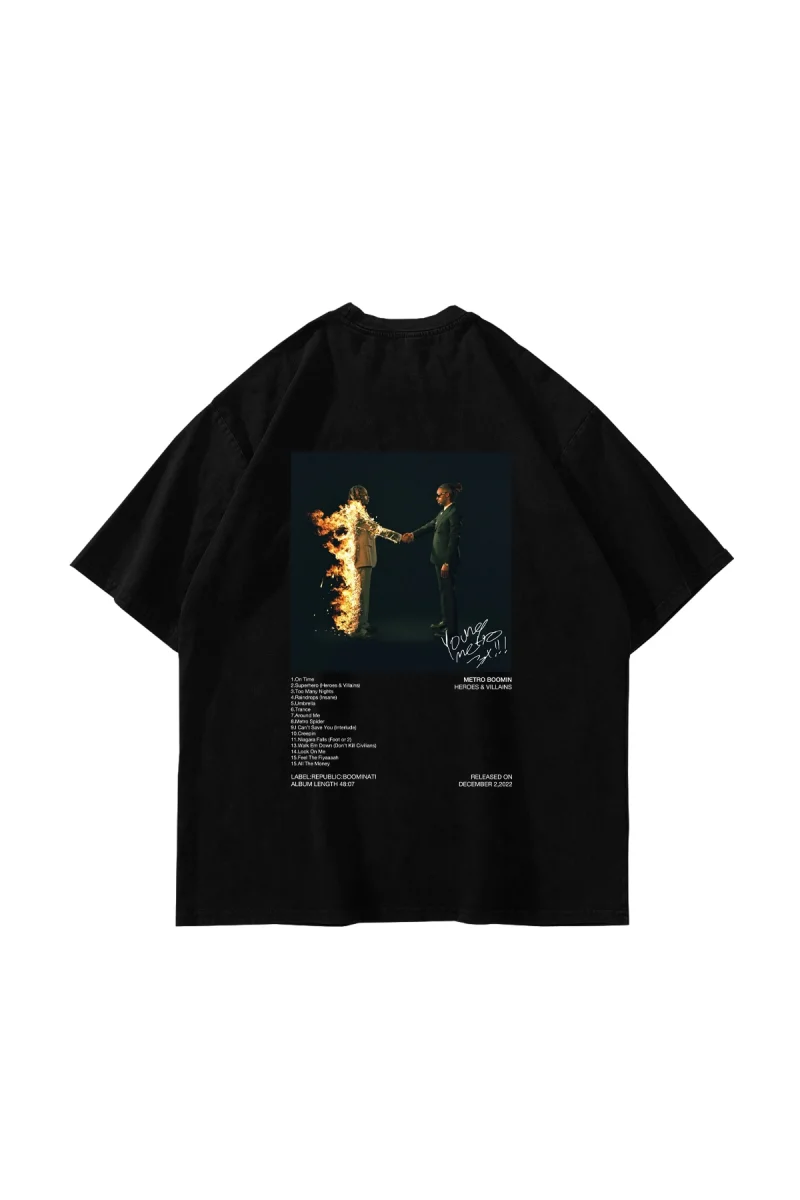 Metro Boomin Baskılı Oversize Unisex Siyah Tshirt