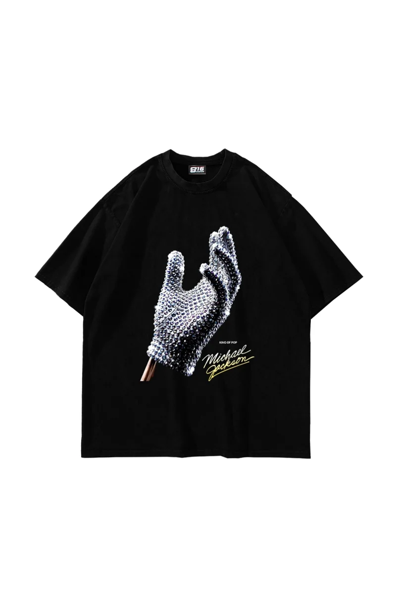 Michael Jackson Baskılı Oversize Unisex Siyah Tshirt