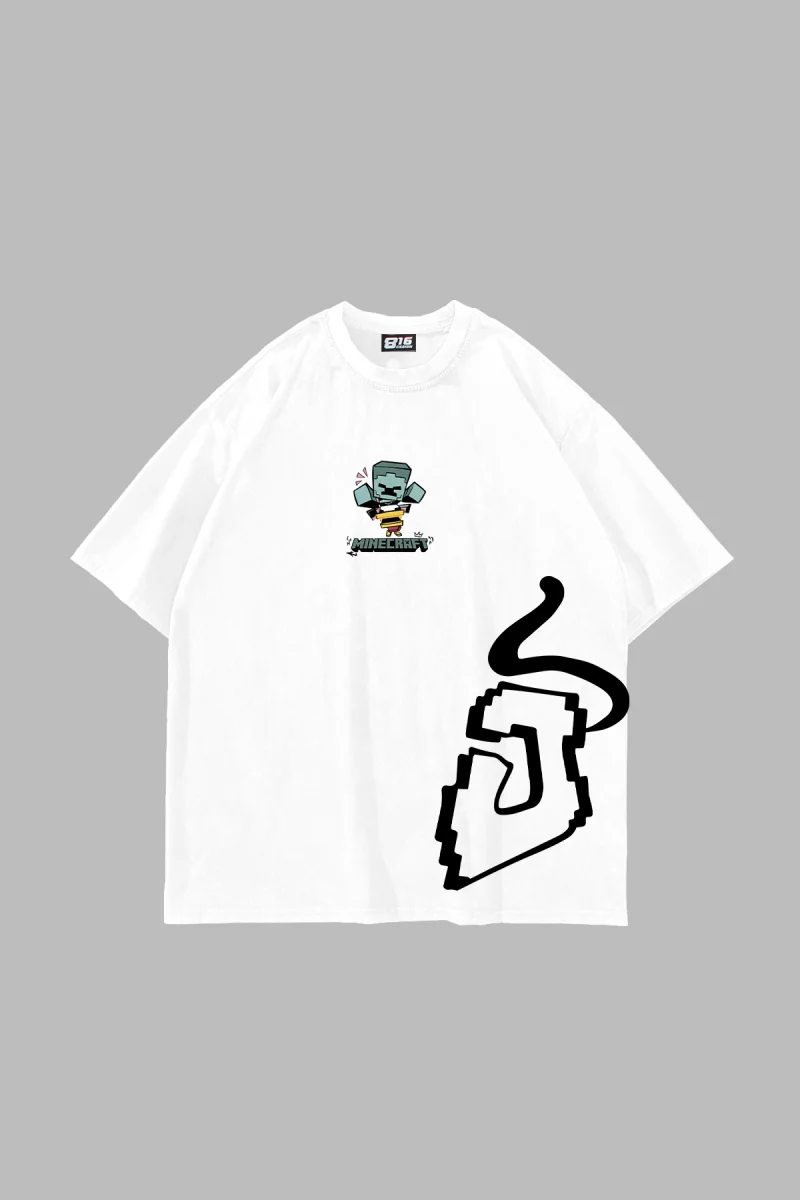 MNCRFT ICON Baskılı Beyaz Oversize Unisex Tshirt
