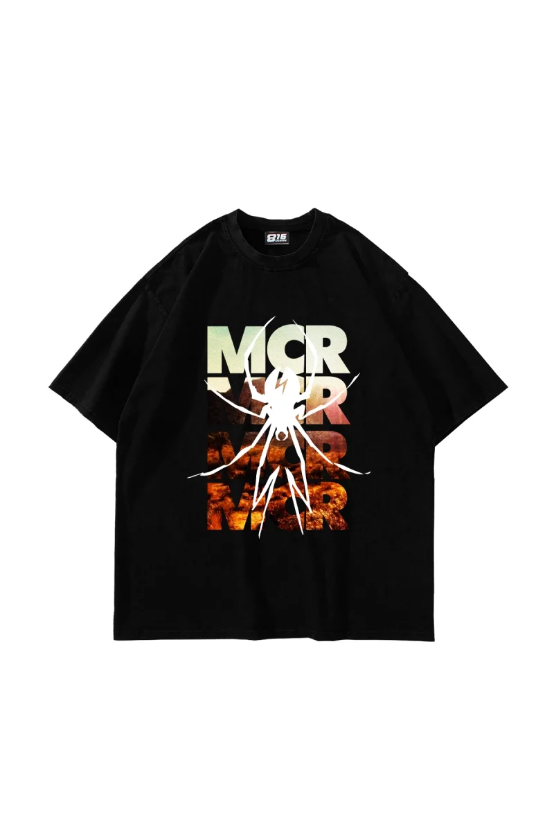My Chemical Romance Baskılı Oversize Unisex Siyah Tshirt