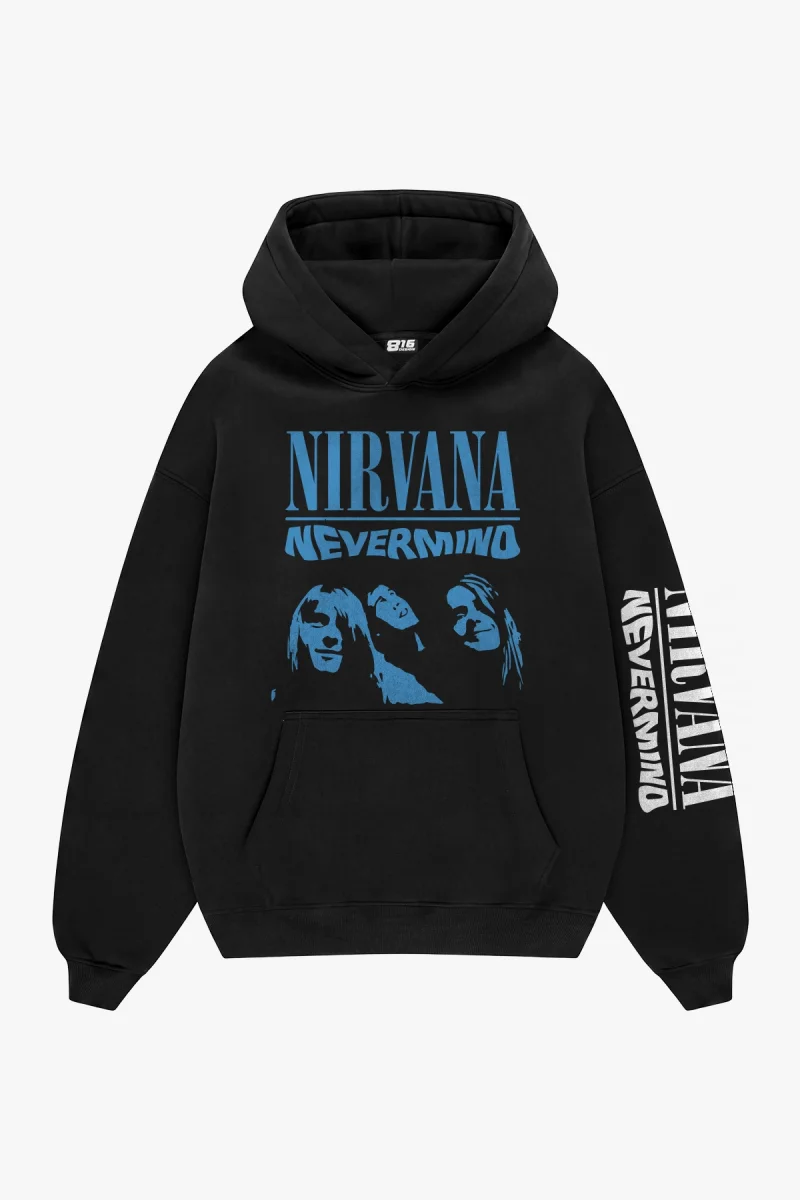 Nirvana Nevermind Siyah Oversize Hoodie