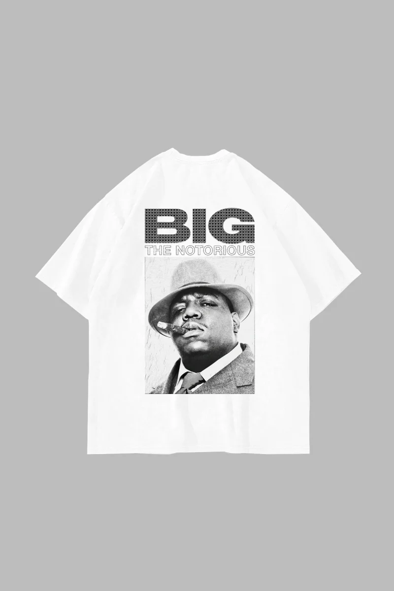 Notorious BIG Baskılı Oversize Unisex Beyaz Tshirt