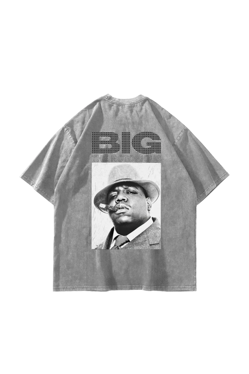 Notorious BIG Oversize Unisex Yıkamalı Beyaz Tshirt