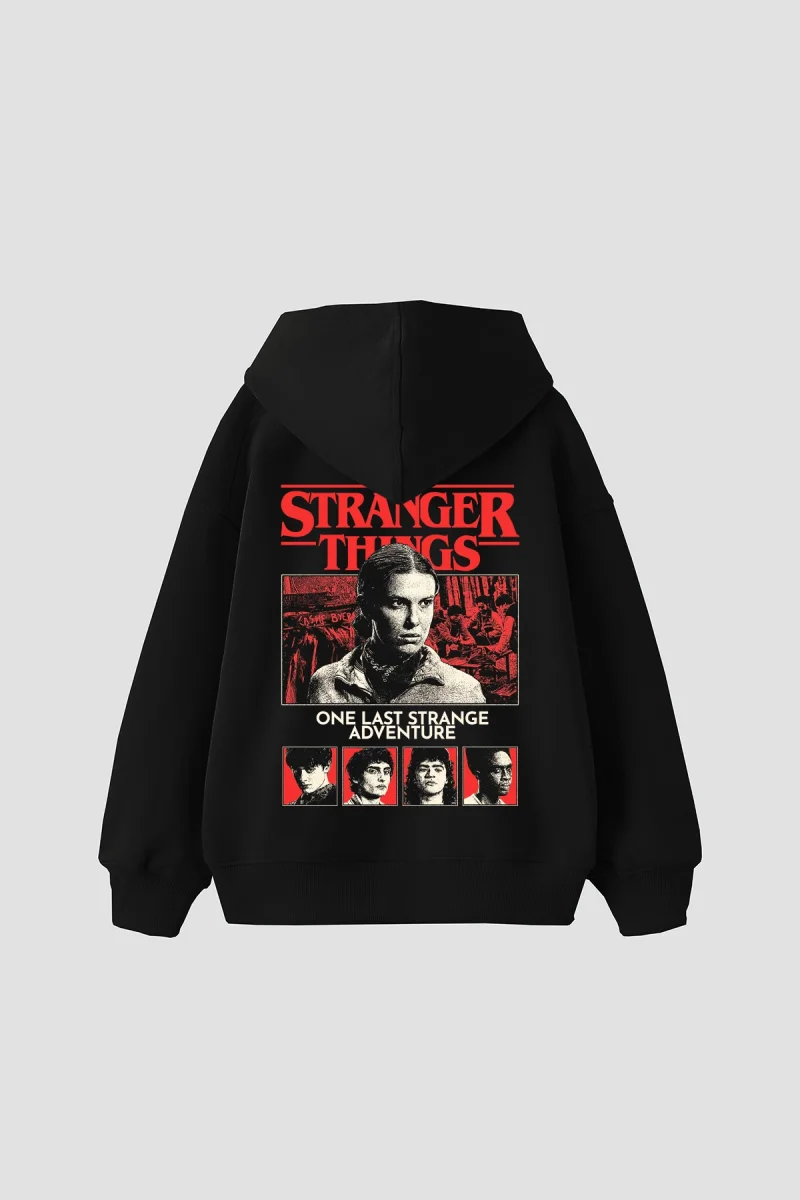 One Last Strange Baskılı Oversize Unisex Siyah Hoodie